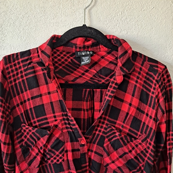 Timing Red Plaid Flannel - Picture 2 of 6